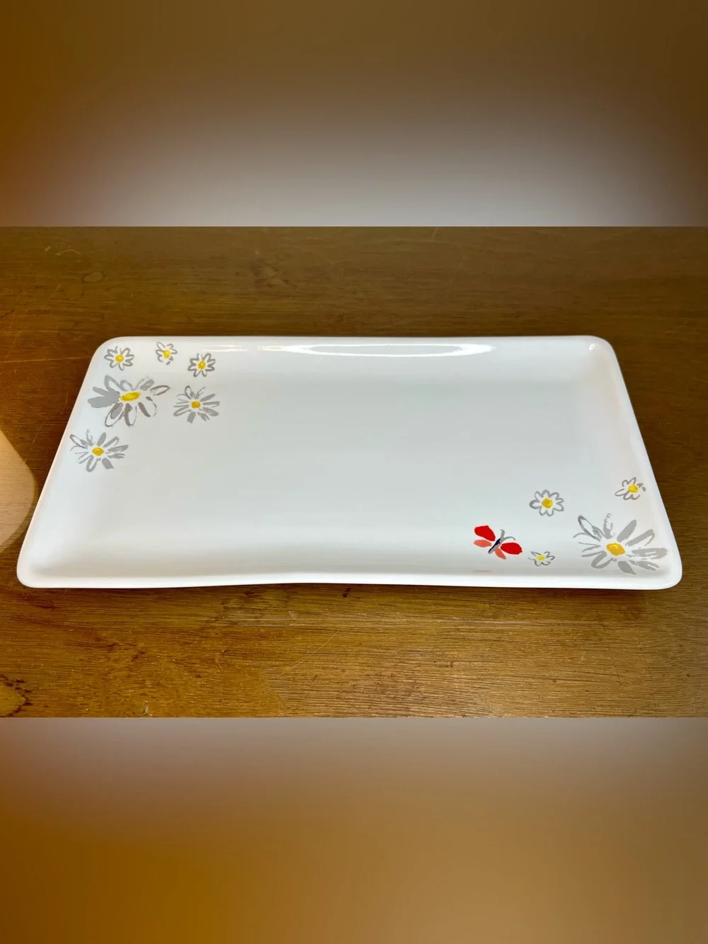 Kate Spade Dahlia Bathroom Vanity Tray Trinkets Jewelry Floral Retro Shabby Chic
